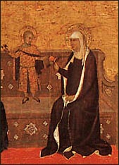 Barna da Siena, The Mystical Marriage of Saint Catherine. Detail. 1340