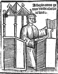 John Skelton in a woodcut portrait from the title-page of 'Against a Comely Coystrowne, c.1527