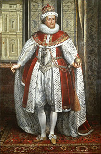 King James I of England, c. 1620, by Paul van Somer. Royal Collection.